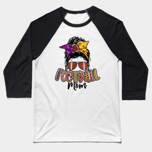 Football Mom Purple And Gold Baseball T-Shirt